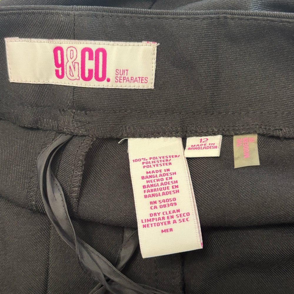 9 & CO NWT Black Modern Fit Pants Size 12 - Picture 7 of 8